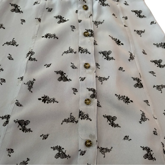 Ganni Georgette Blue Floral Button Front Midi Skirt - Picture 6 of 10